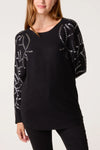 Made In Italy | Diamante Shoulder Jumper | Black
