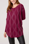 Made In Italy | Diamante Waves Jumper | Berry