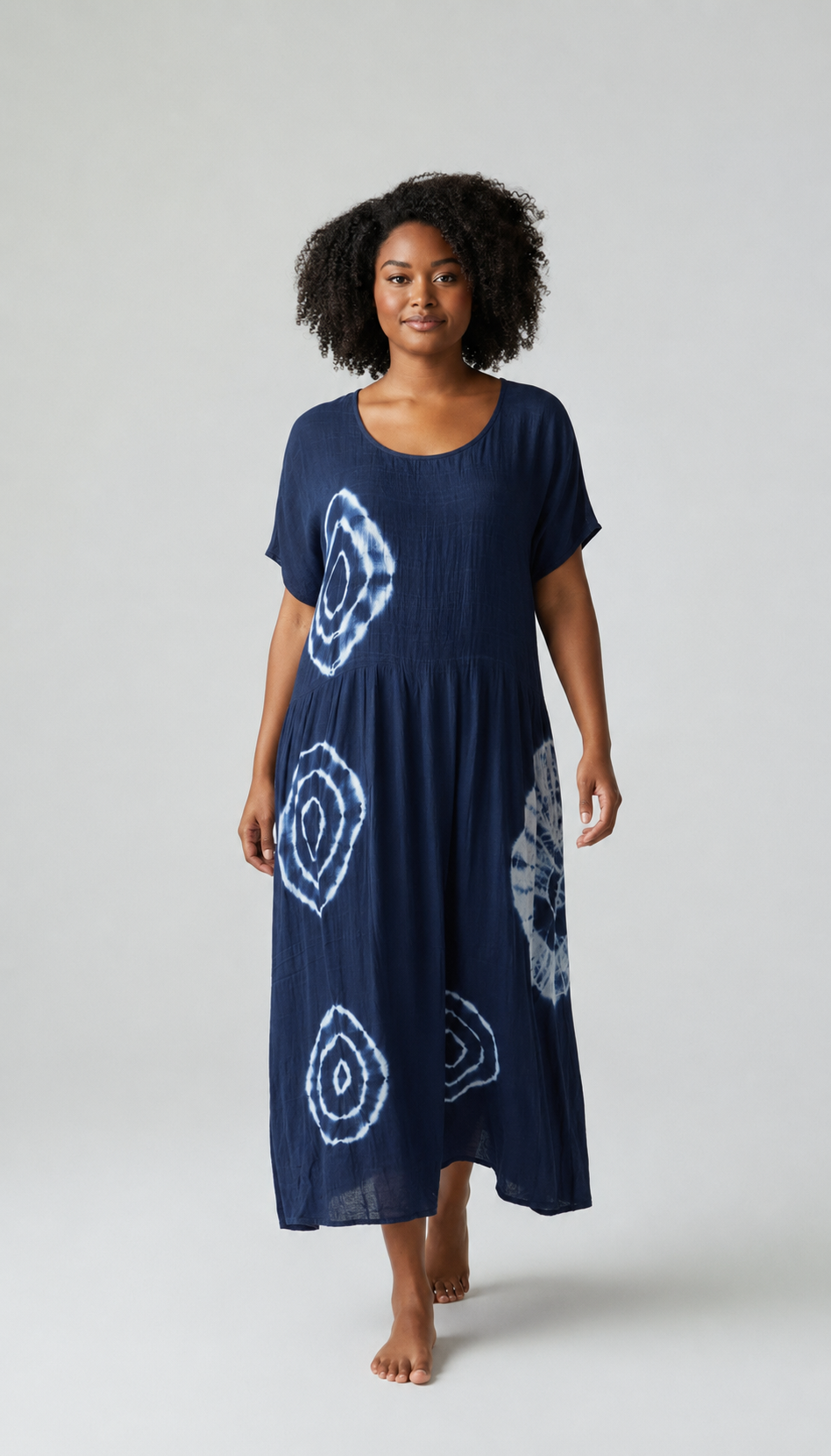 Pre-order | Curve Circle Summer Dress | Navy