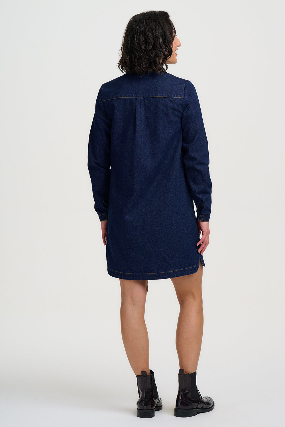 Sugarhill |Isla Denim Shirt Dress | Leopard Collar