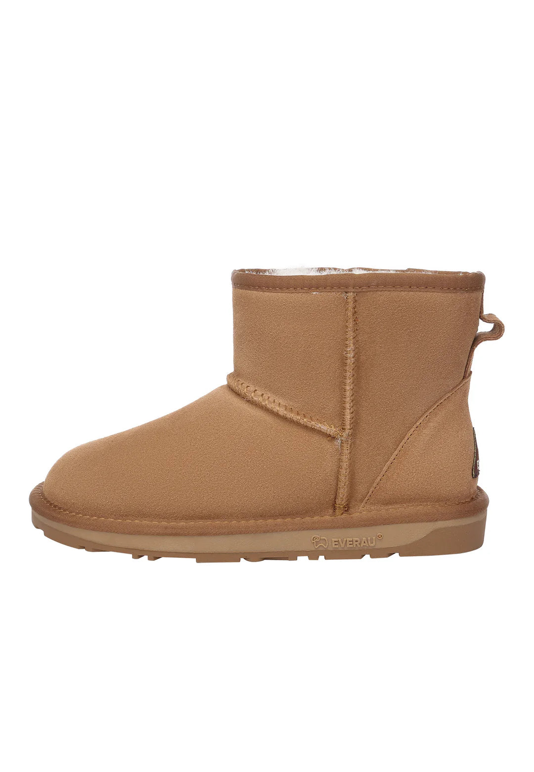 Tan boot on a white background