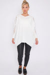 Embellished Sleeve Jumper | White