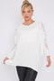 Embellished Sleeve Jumper | White