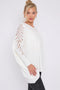 Embellished Sleeve Jumper | White