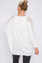 Embellished Sleeve Jumper | White