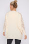 Embellished Sleeve Jumper | Beige