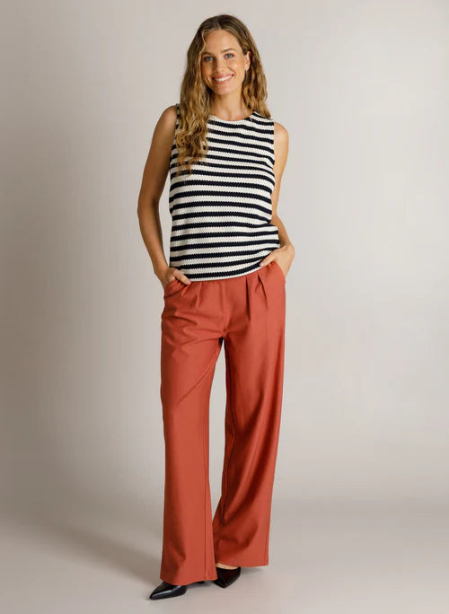Ivy Beau | Dewi Top | Navy & Cream Stripe