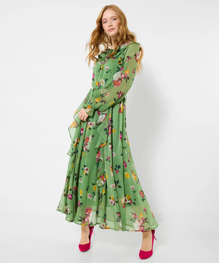 joe browns green dress Outfit Next Green Maxi Dress Buy Joe Browns Green Cobalt Floral Print Layered Ruffle Maxi Dress