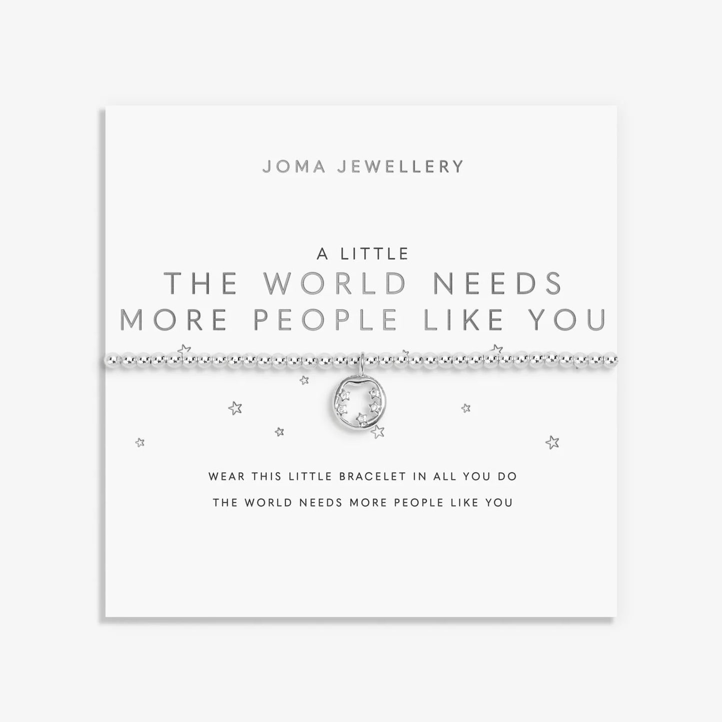 Joma Jewellery bracelet with inspirational message on a white background