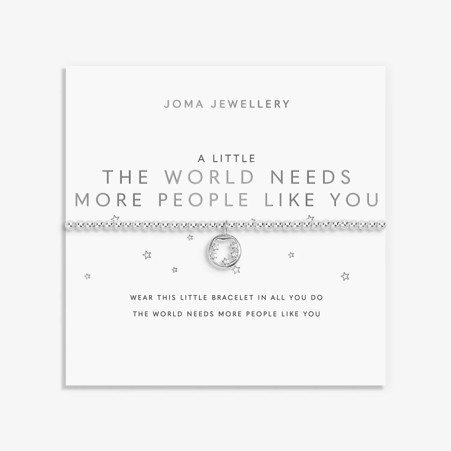 Joma Jewellery bracelet with inspirational message on a white background