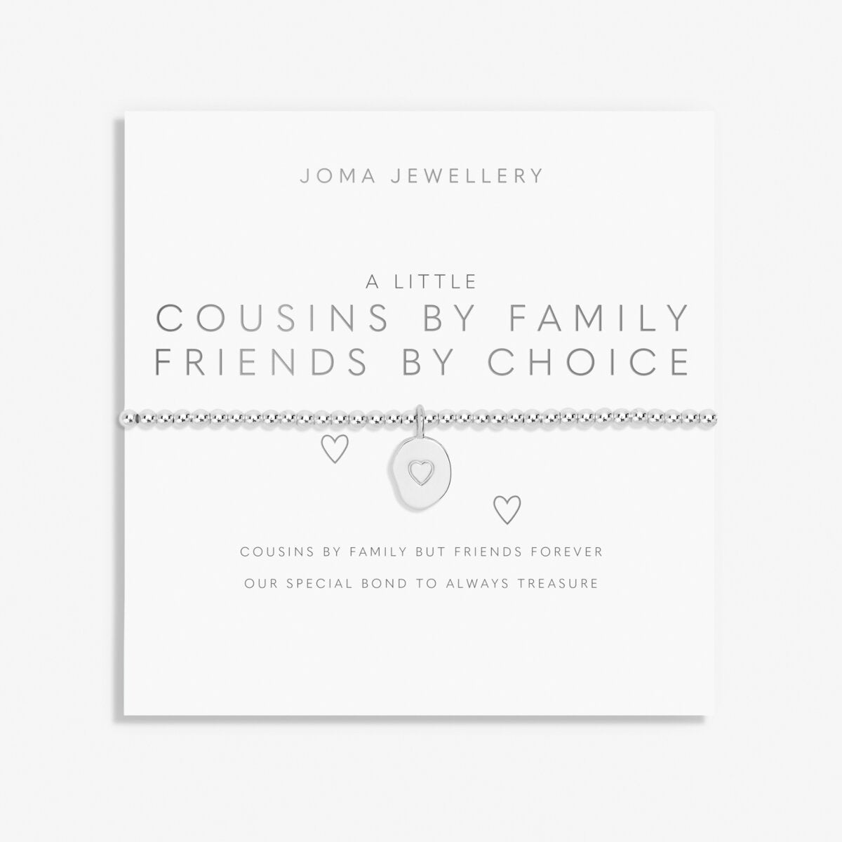 Joma Jewellery bracelet with heart charm on a white background