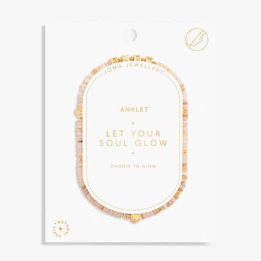 Beaded anklet on white display card