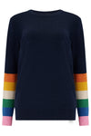 Sugarhill | Rita Jumper | Navy Rainbow Stripe