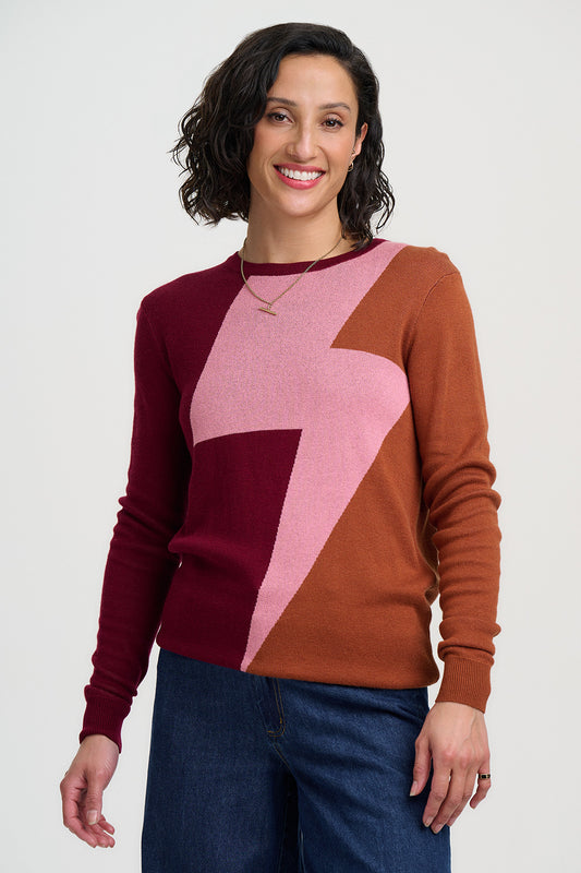 Sugarhill | Rita Jumper | Burgundy Lightening