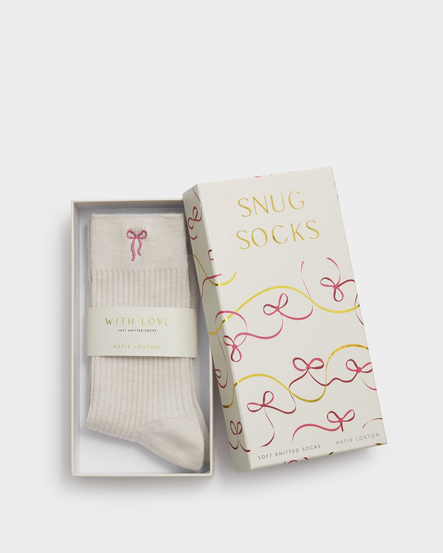 Katie Loxton | Gift Box Bow Socks | Off White