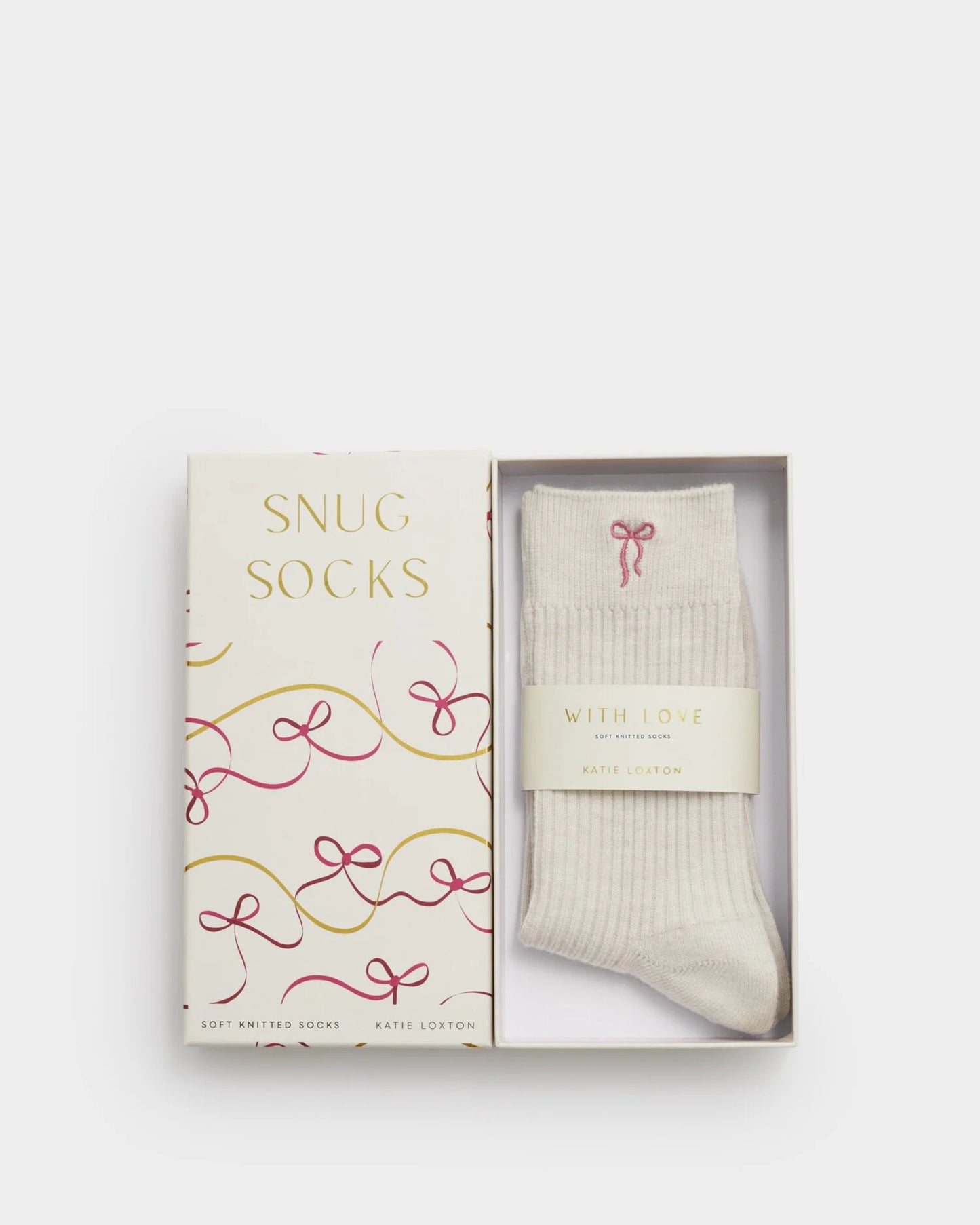 Katie Loxton | Gift Box Bow Socks | Off White
