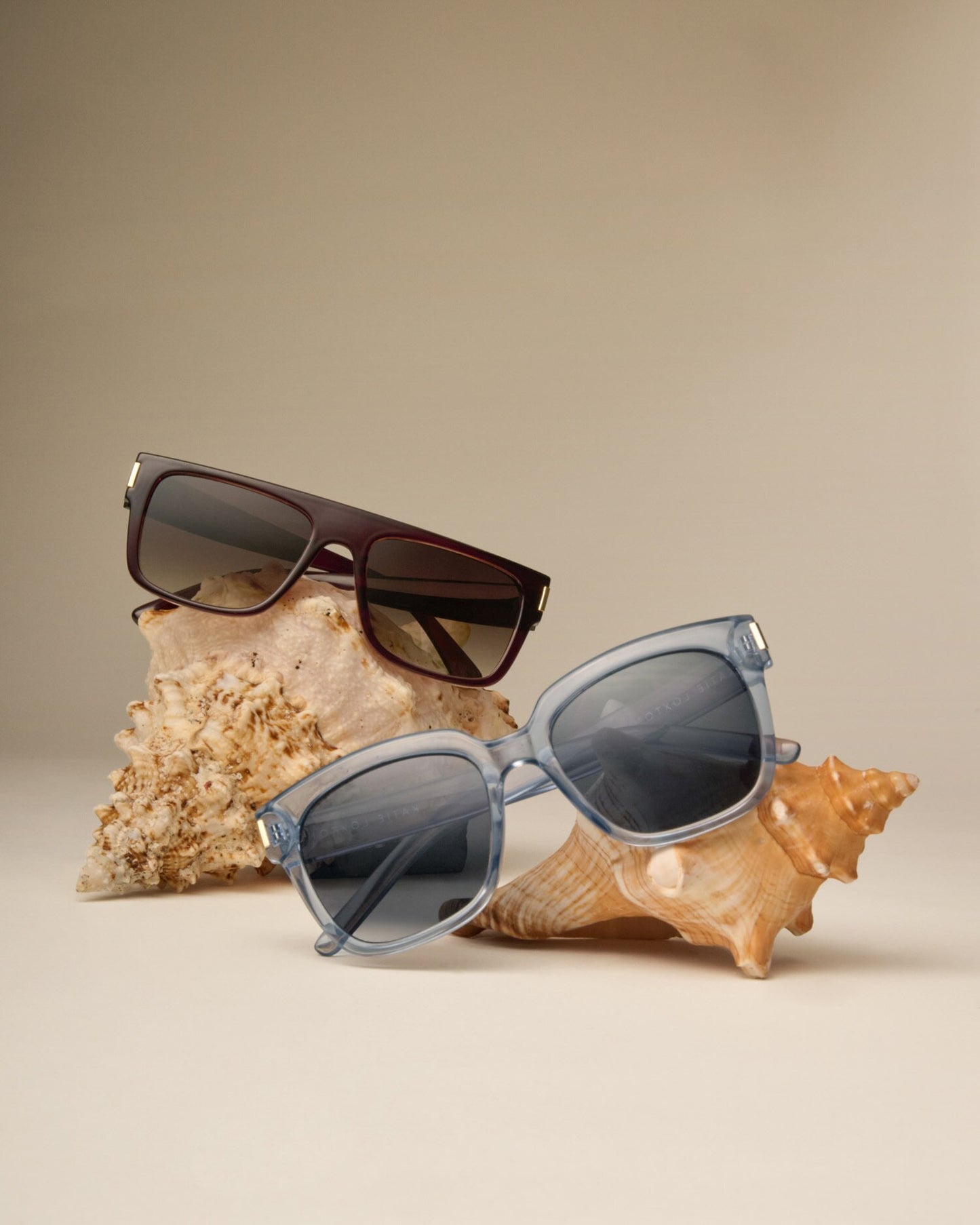 Katie Loxton | Mykonos Oversized Cat-Eye Sunglasses | Blue Transparent