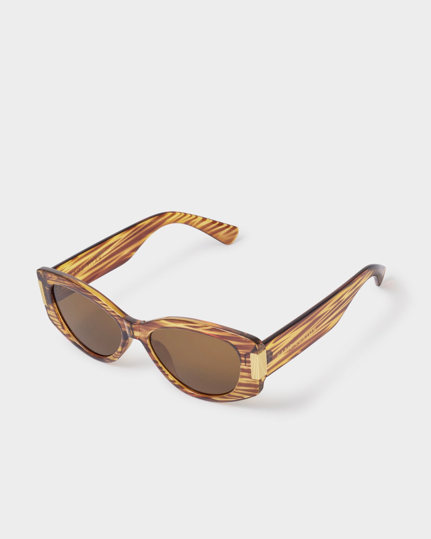 Katie Loxton | Rimini Cat-Eye Sunglasses | Striped Brown Transparent