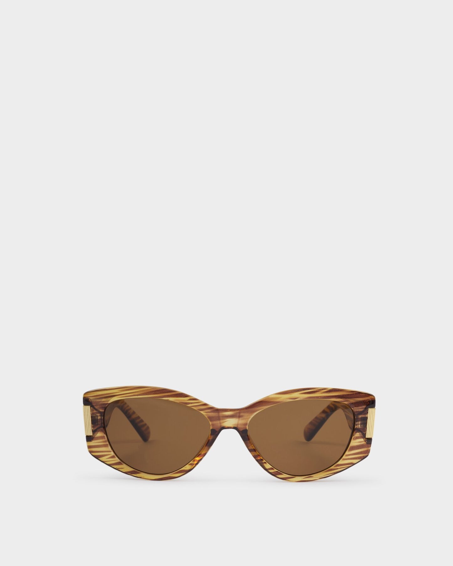Katie Loxton | Rimini Cat-Eye Sunglasses | Striped Brown Transparent