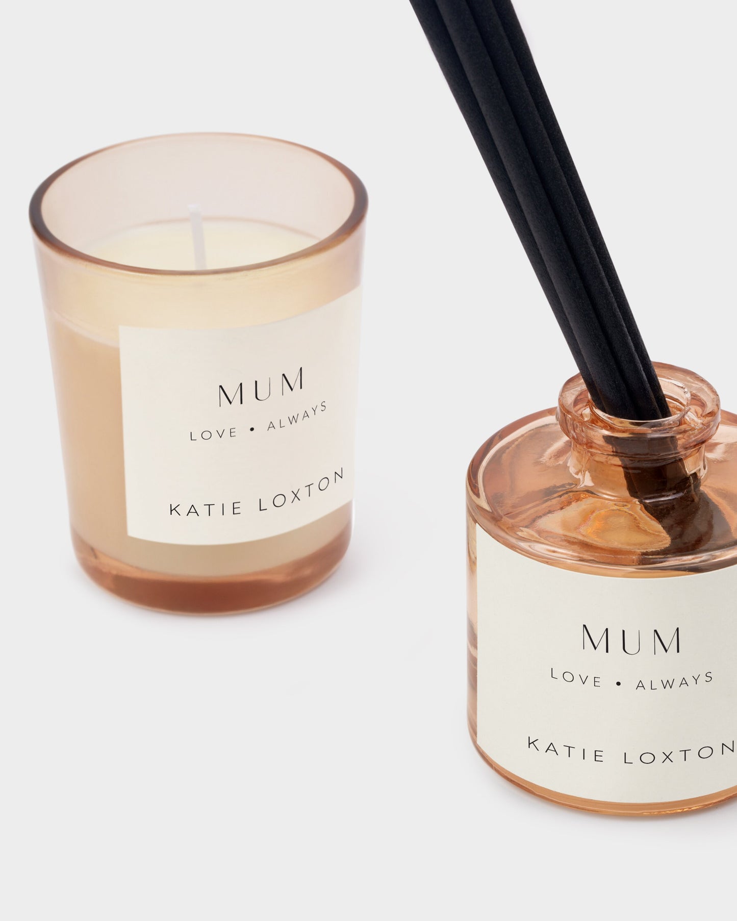 Katie Loxton candle and diffuser set with 'Mum' label on a white background