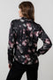 Lily & Me | Rachel Frill Satin Floral Blouse | Black