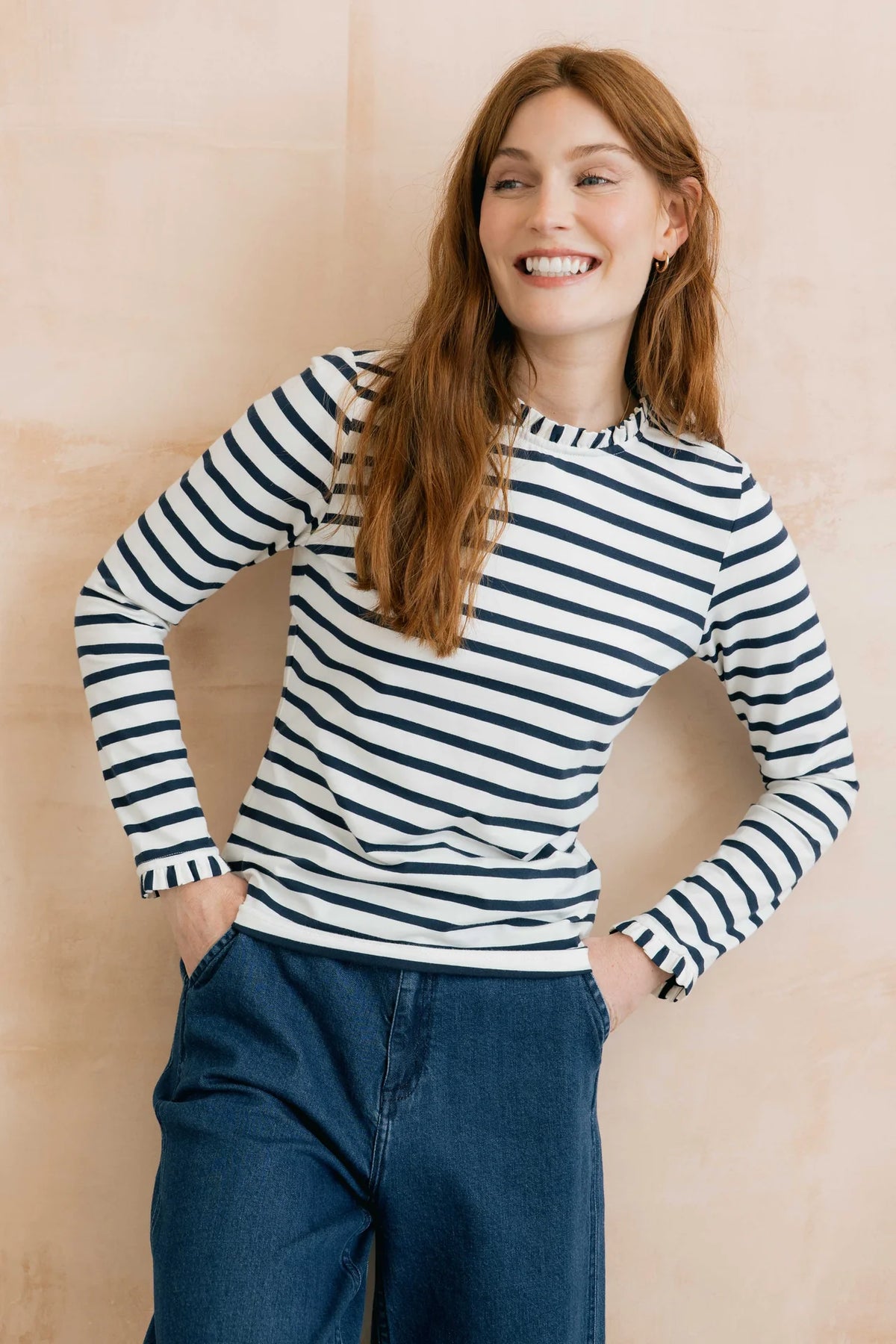 Lily & Me | Marnie Top | Navy & Ecru Stripe