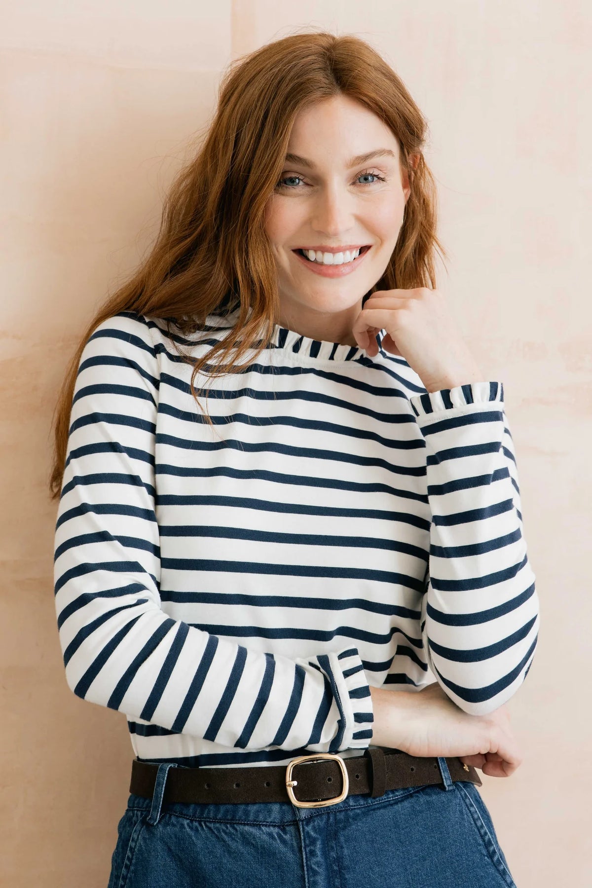 Lily & Me | Marnie Top | Navy & Ecru Stripe
