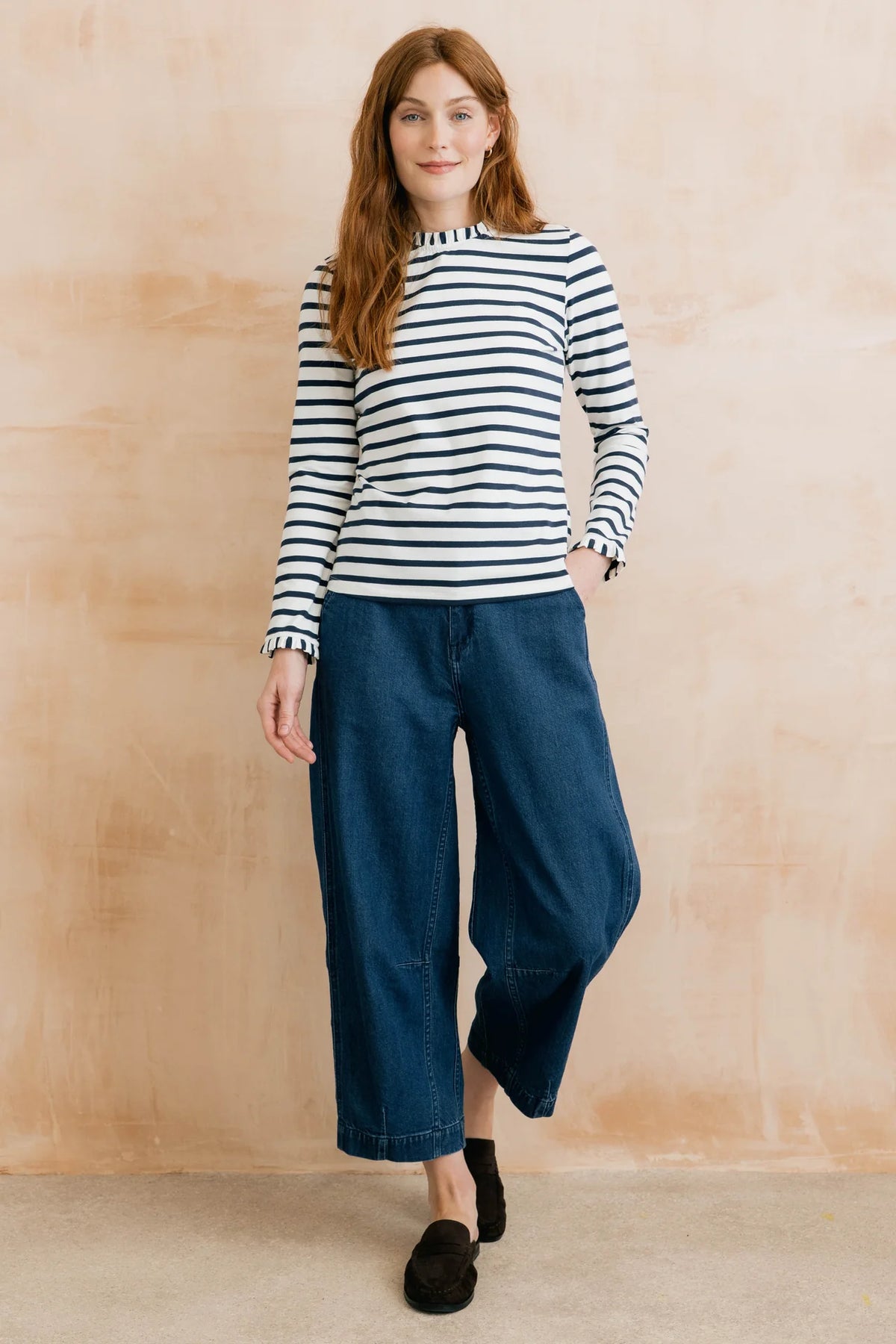 Lily & Me | Marnie Top | Navy & Ecru Stripe