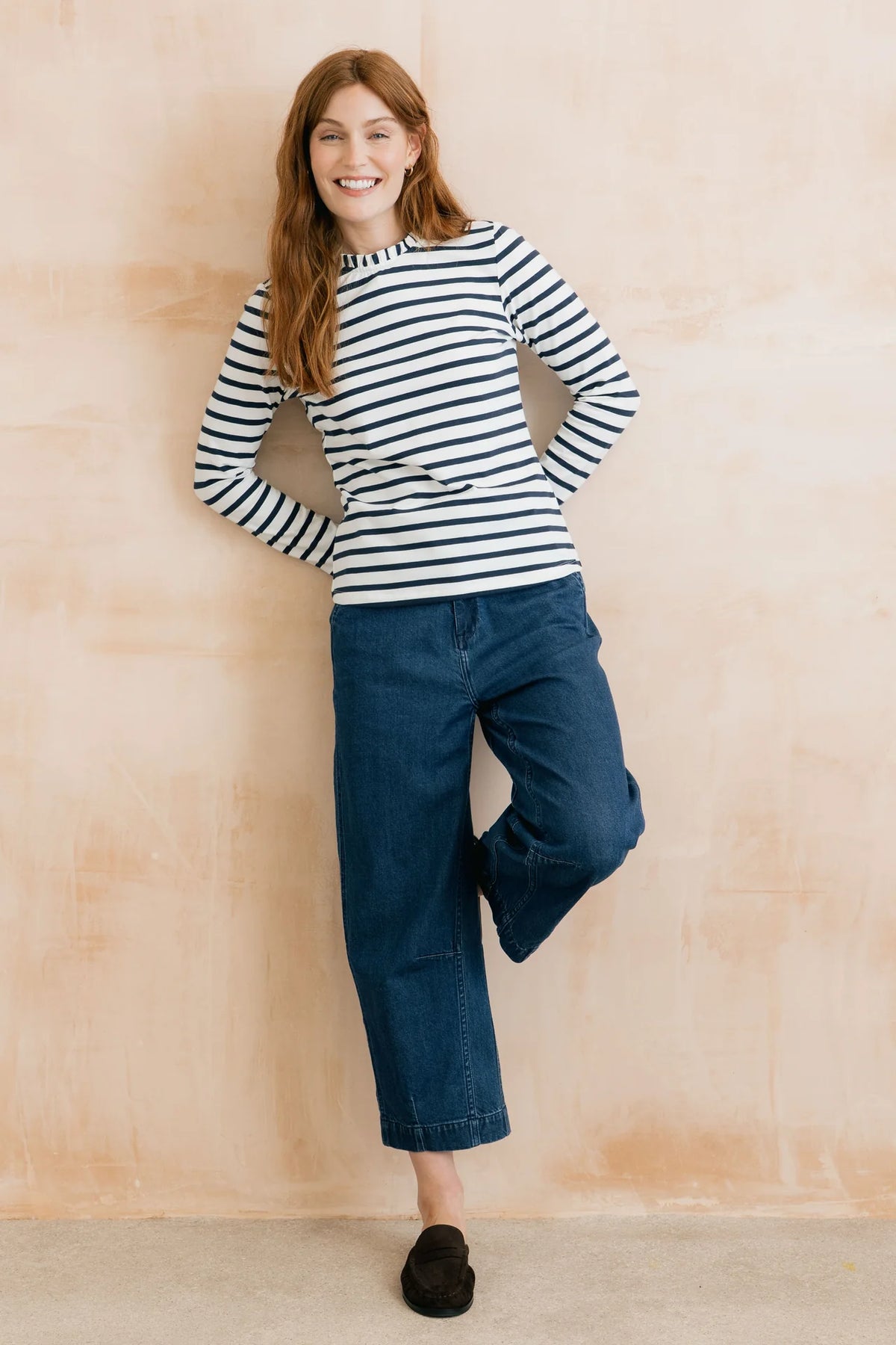 Lily & Me | Marnie Top | Navy & Ecru Stripe