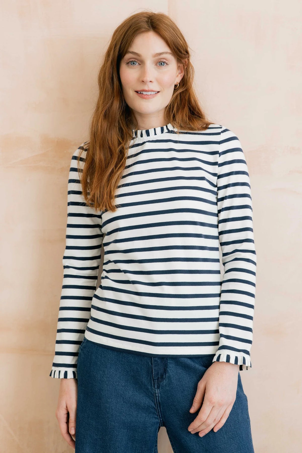 Lily & Me | Marnie Top | Navy & Ecru Stripe