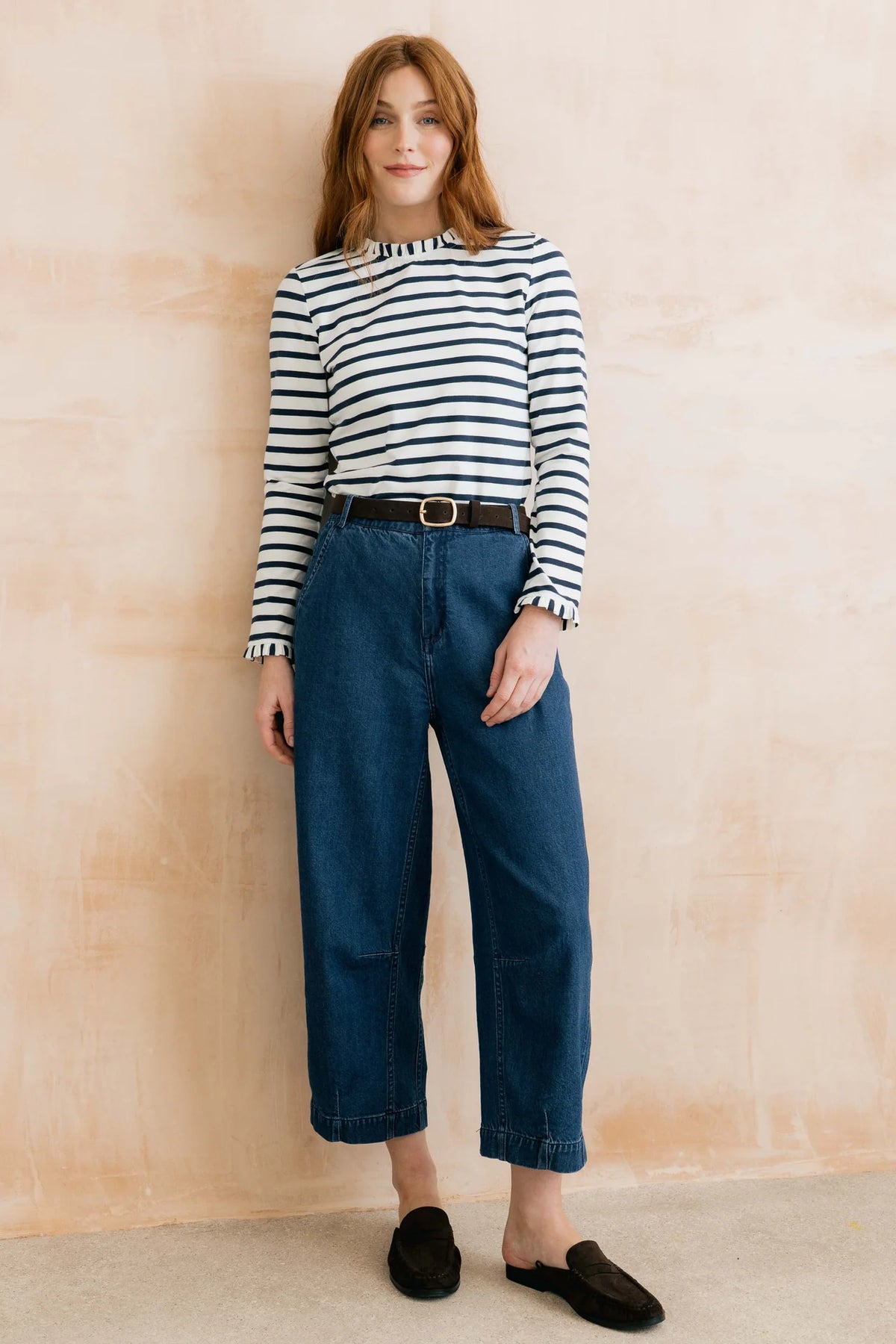Lily & Me | Marnie Top | Navy & Ecru Stripe