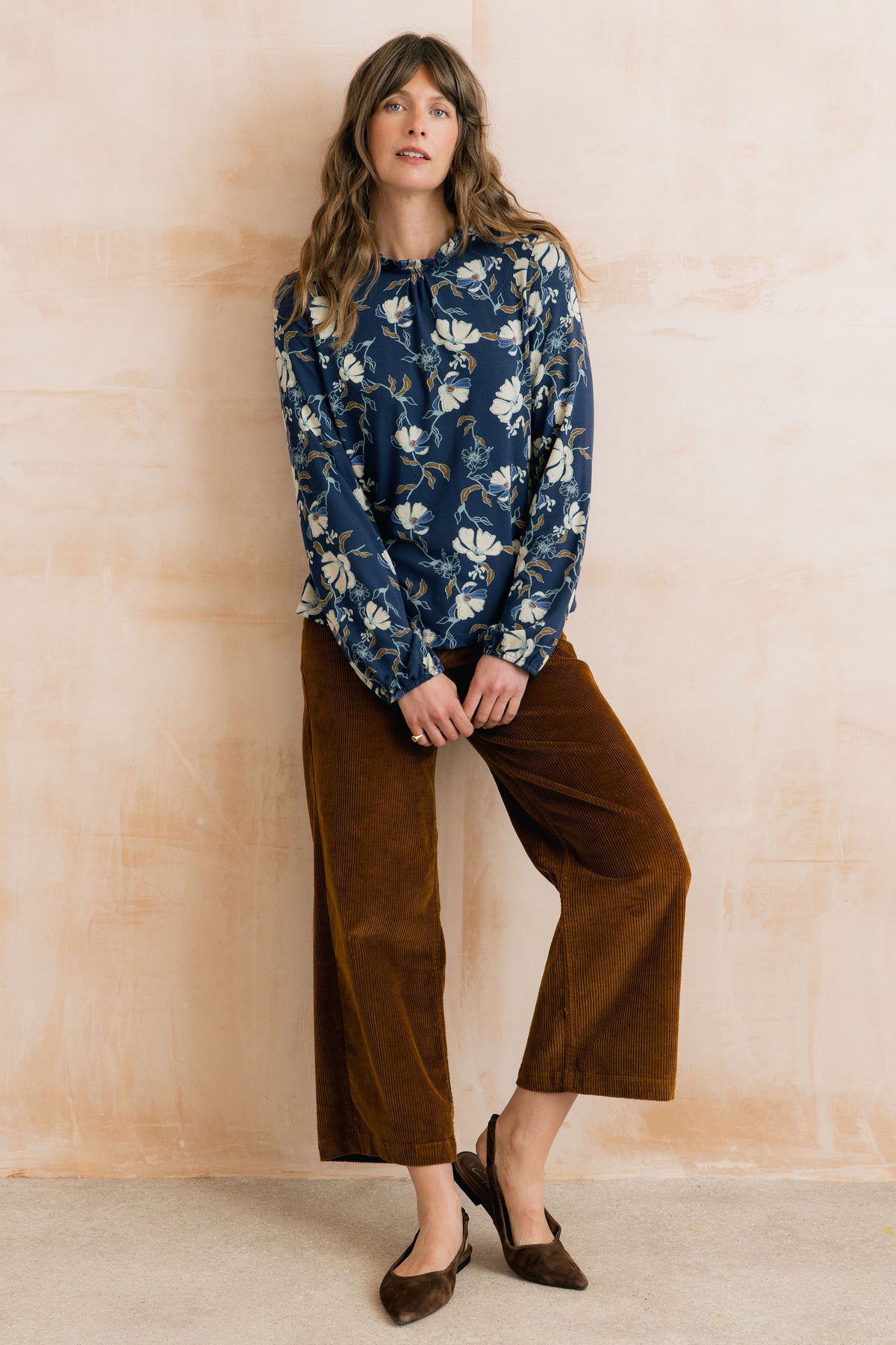 Lily & Me | Eastcombe High Neck Top | Navy