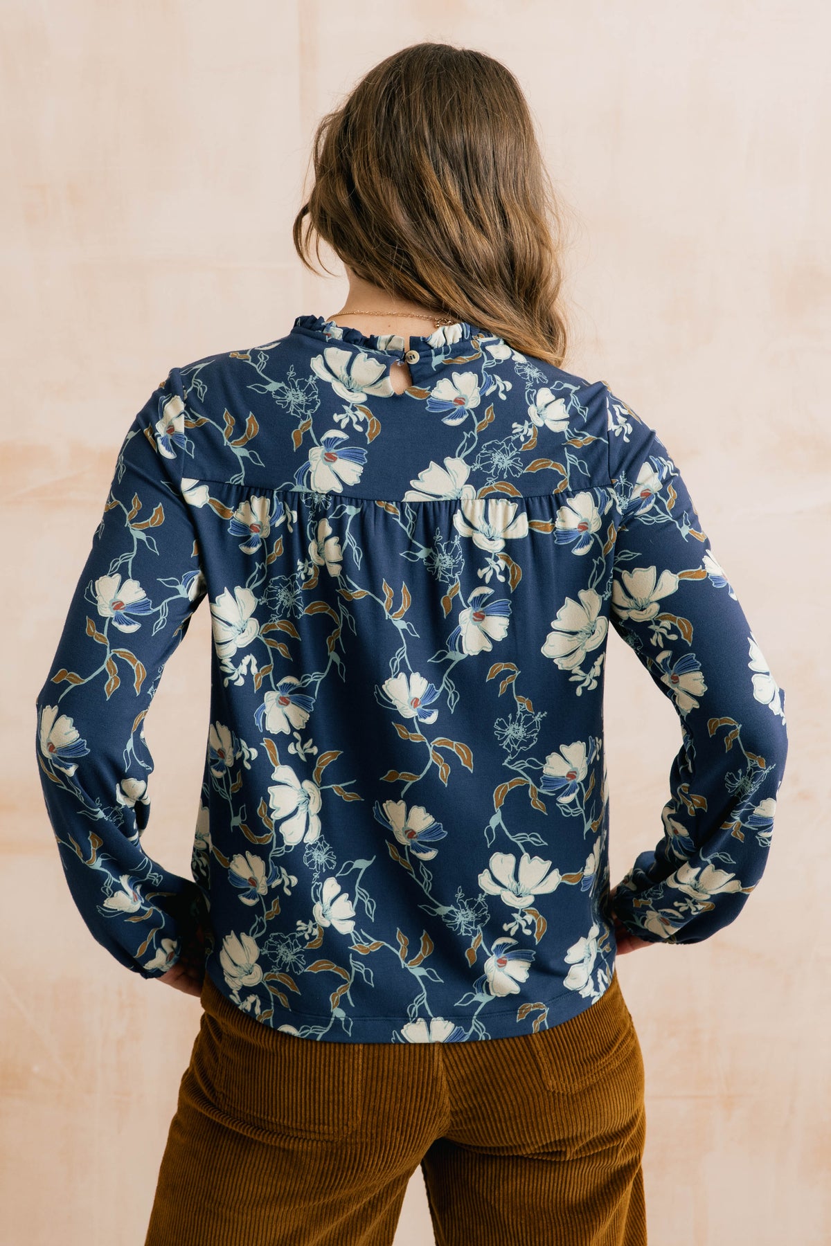 Lily & Me | Eastcombe High Neck Top | Navy