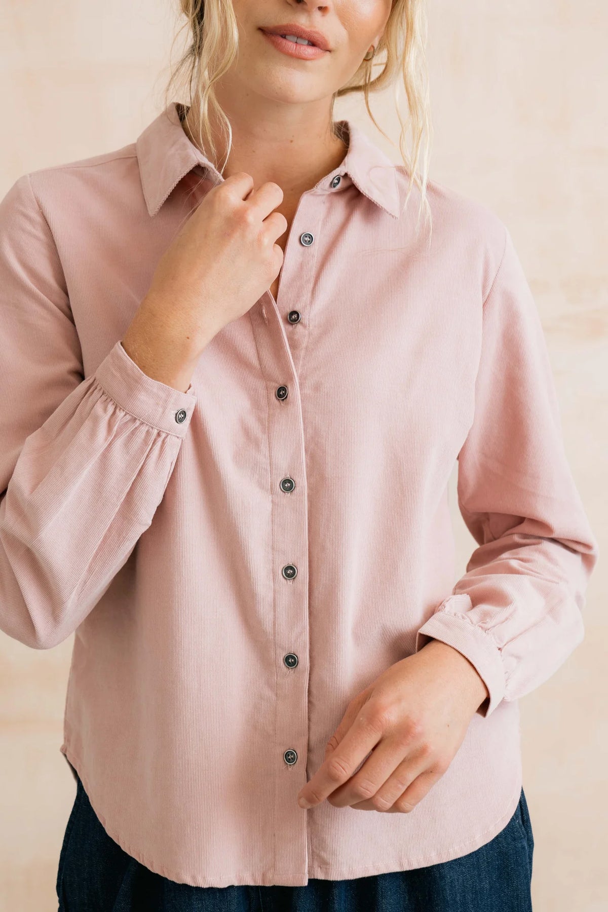 Lily & Me | Ana Organic Cotton Pincord Shirt | Blush