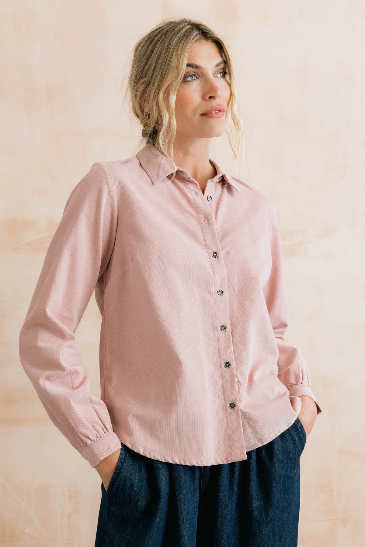Lily & Me | Ana Organic Cotton Pincord Shirt | Blush