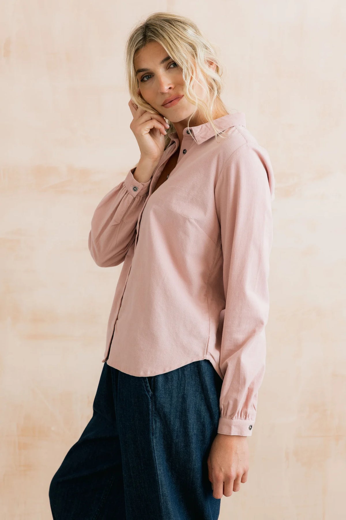 Lily & Me | Ana Organic Cotton Pincord Shirt | Blush