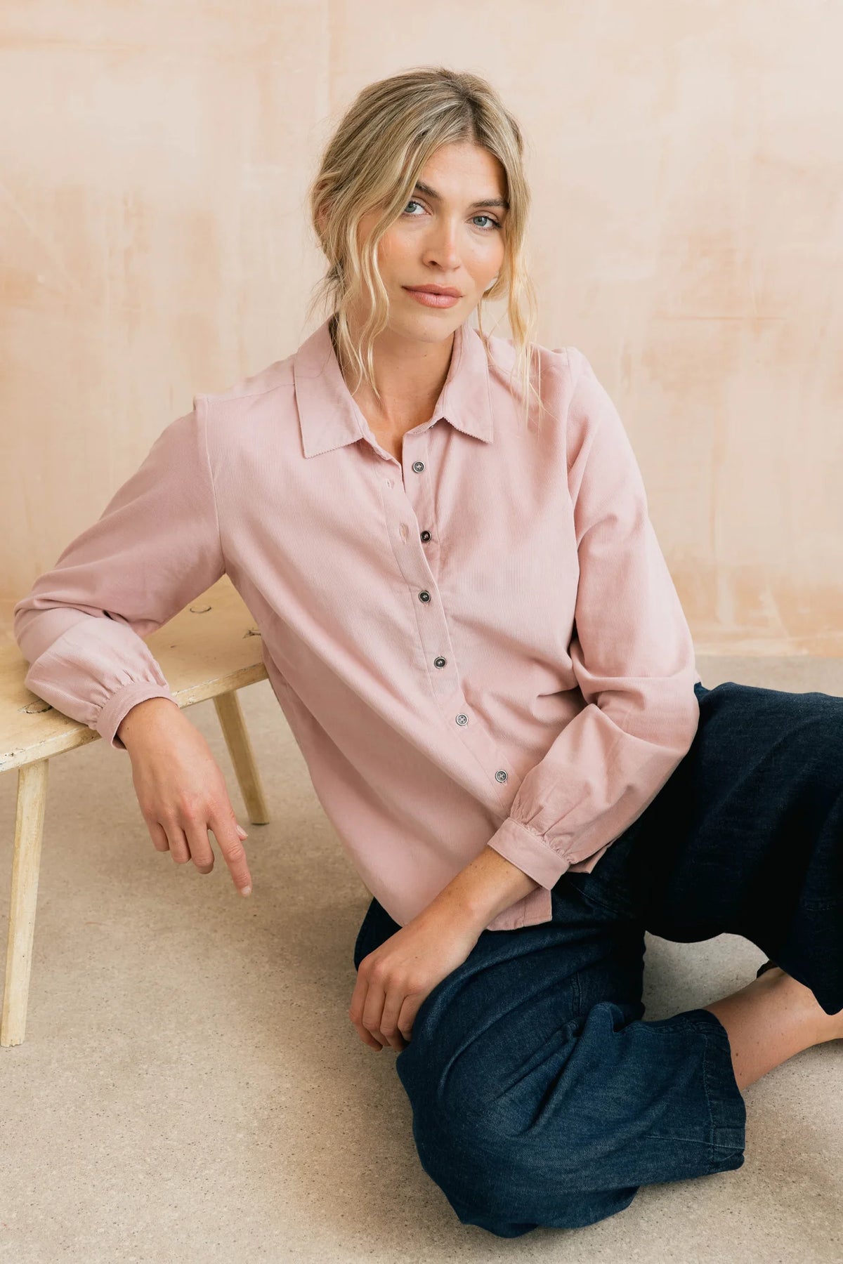 Lily & Me | Ana Organic Cotton Pincord Shirt | Blush
