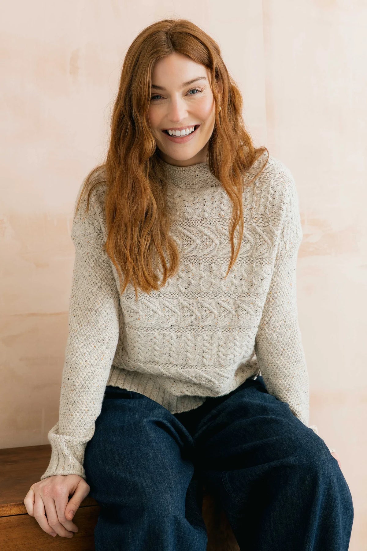 Lily & Me | Sonia Cable Knit Jumper | Ecru