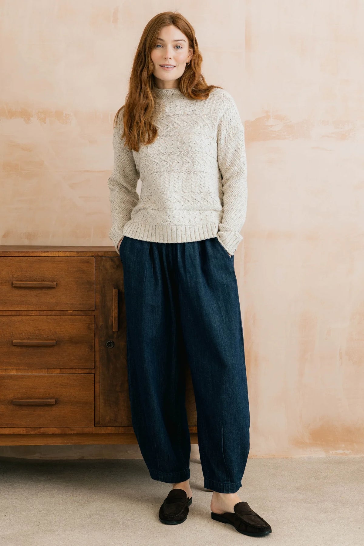 Lily & Me | Sonia Cable Knit Jumper | Ecru