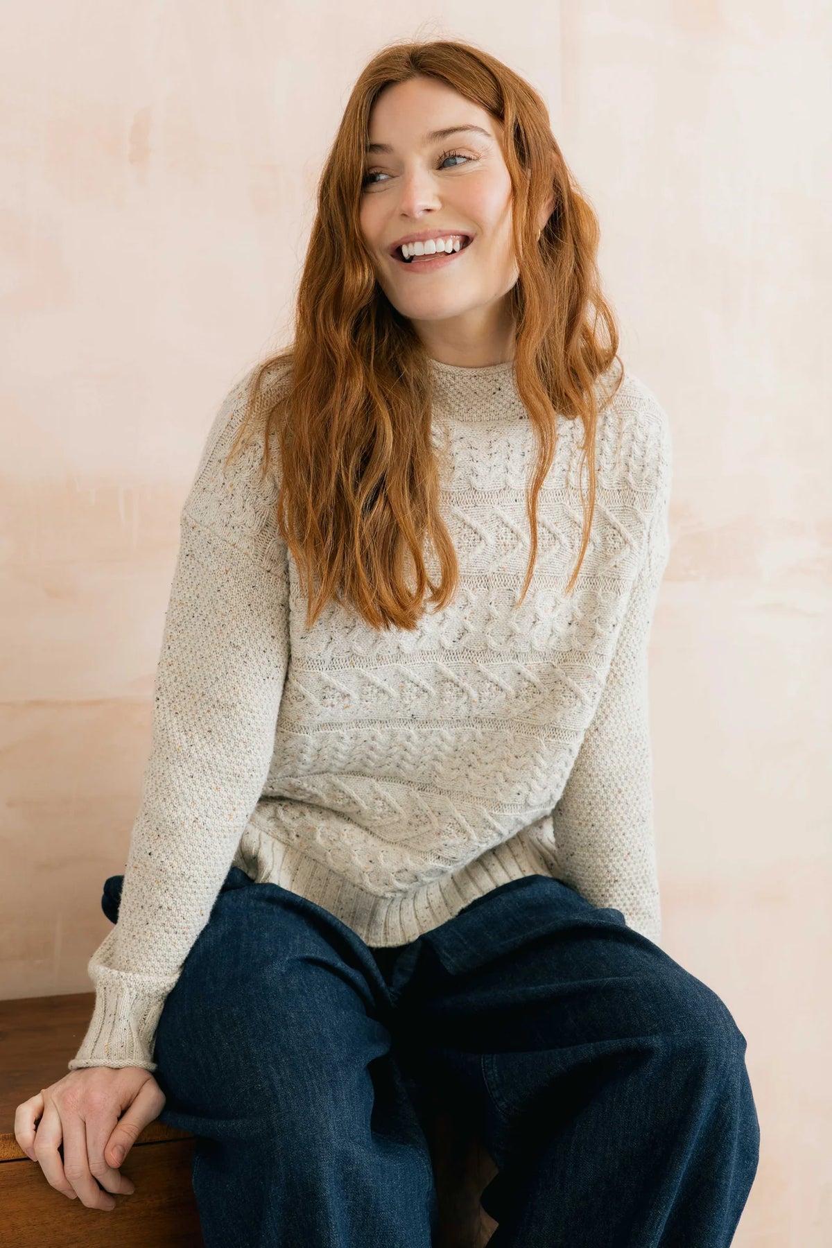 Lily & Me | Sonia Cable Knit Jumper | Ecru