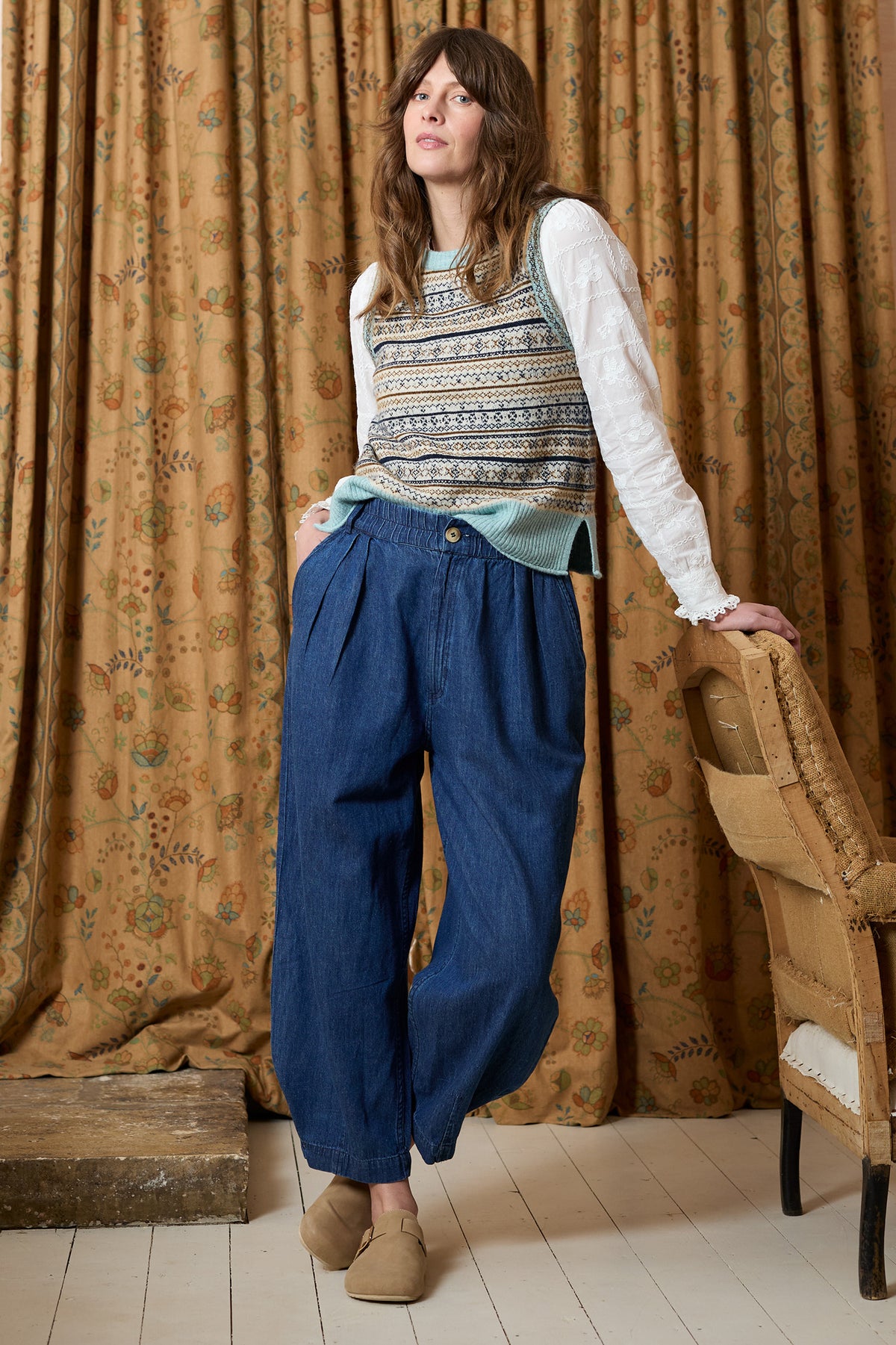 Lily & Me | Joan Fair Isle Knit Tank Top | Mist