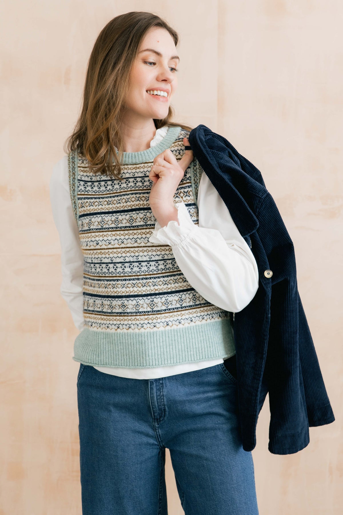 Lily & Me | Joan Fair Isle Knit Tank Top | Mist