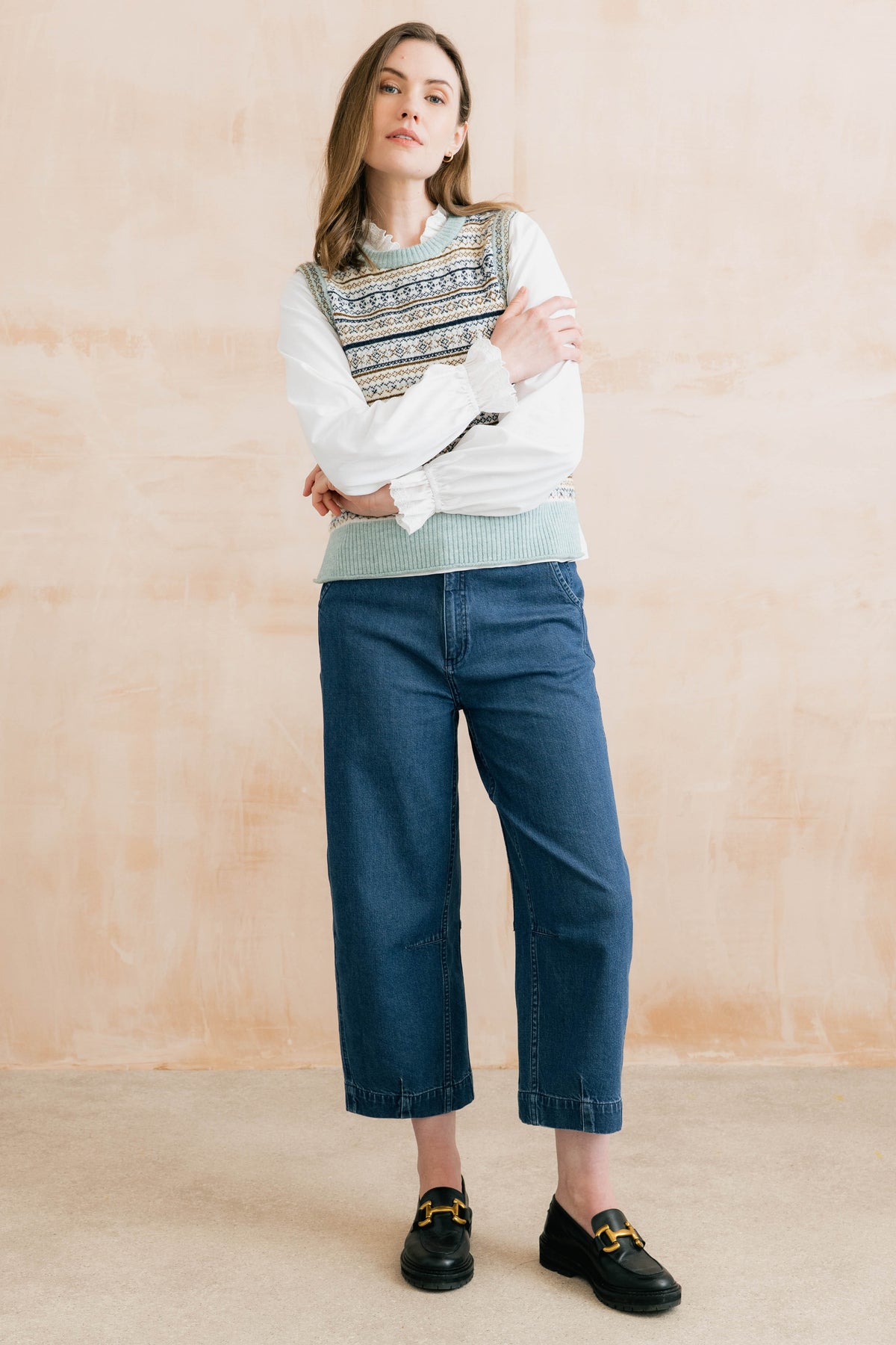 Lily & Me | Joan Fair Isle Knit Tank Top | Mist