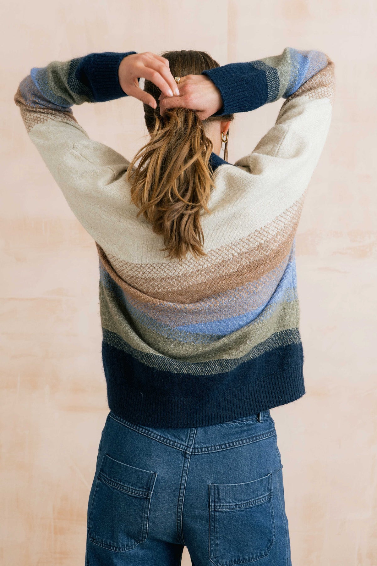 Lily & Me | Artist Jumper Colour Block Knit | Oatmeal