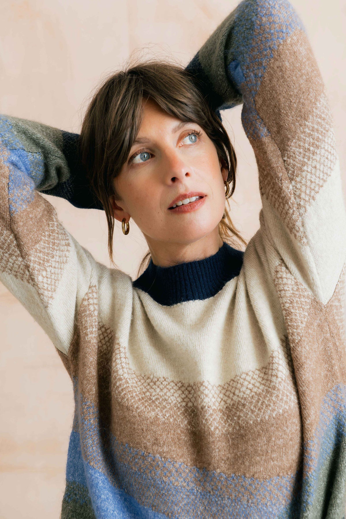 Lily & Me | Artist Jumper Colour Block Knit | Oatmeal