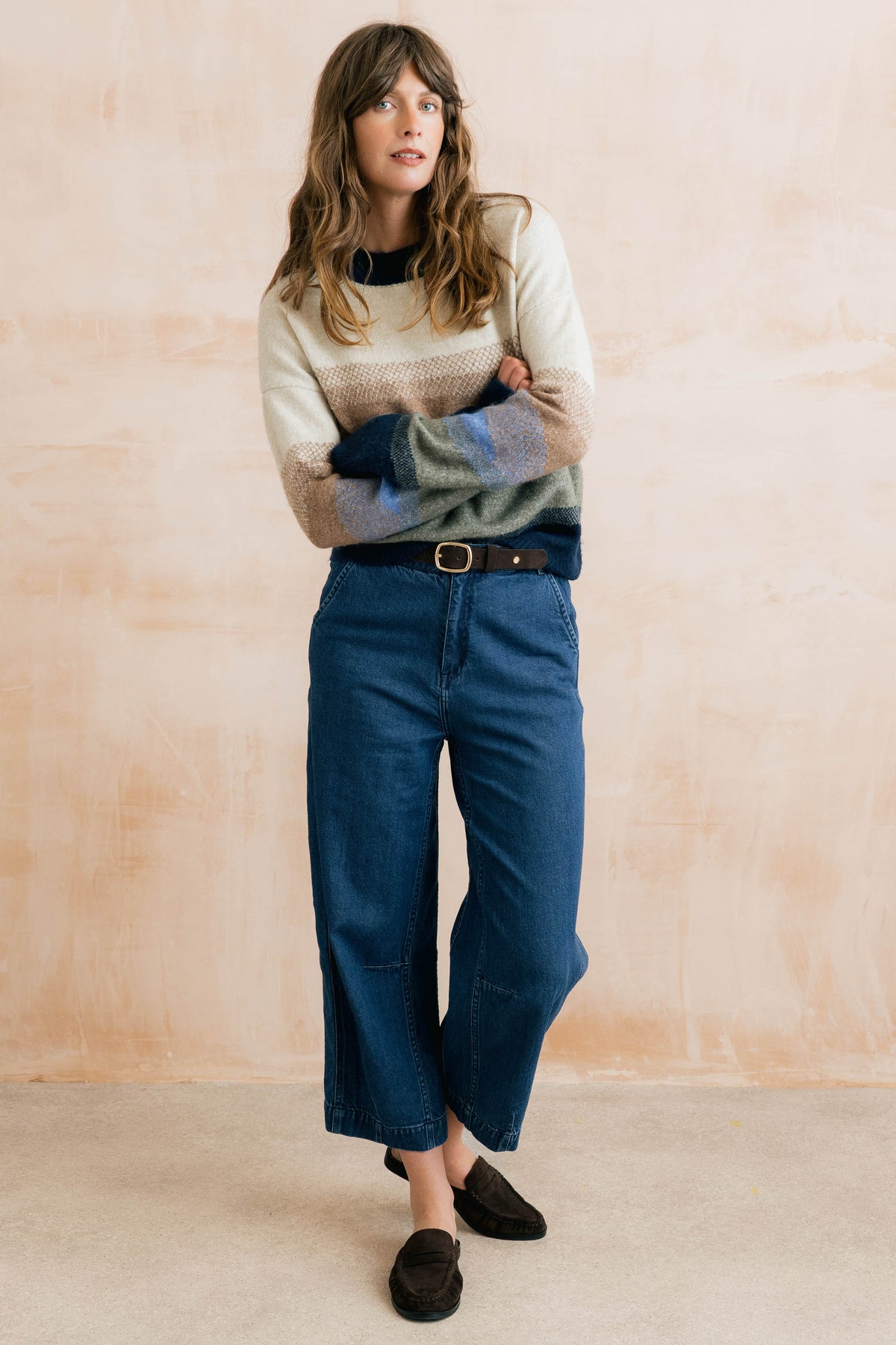 Lily & Me | Artist Jumper Colour Block Knit | Oatmeal