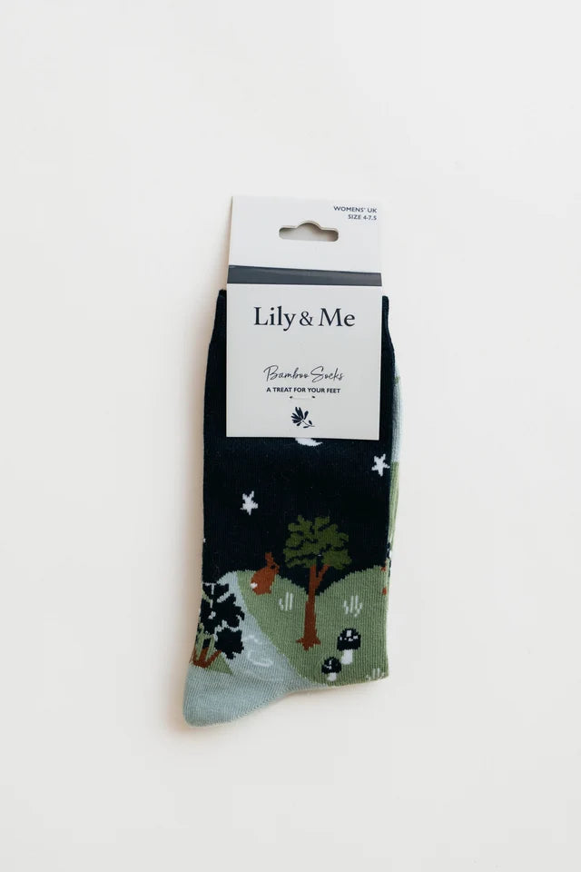 Lily & Me | Moonlight Socks & Celestial Rabbit Keyring Giftbox