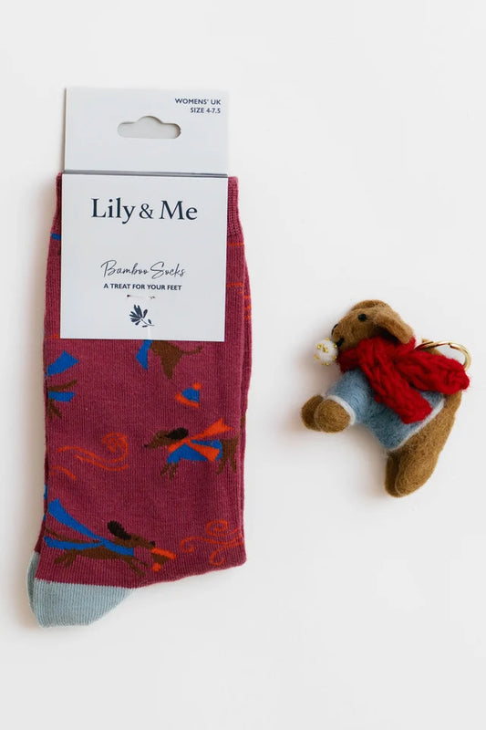 Lily & Me | Windy Day Dog Socks & Keyring Giftbox