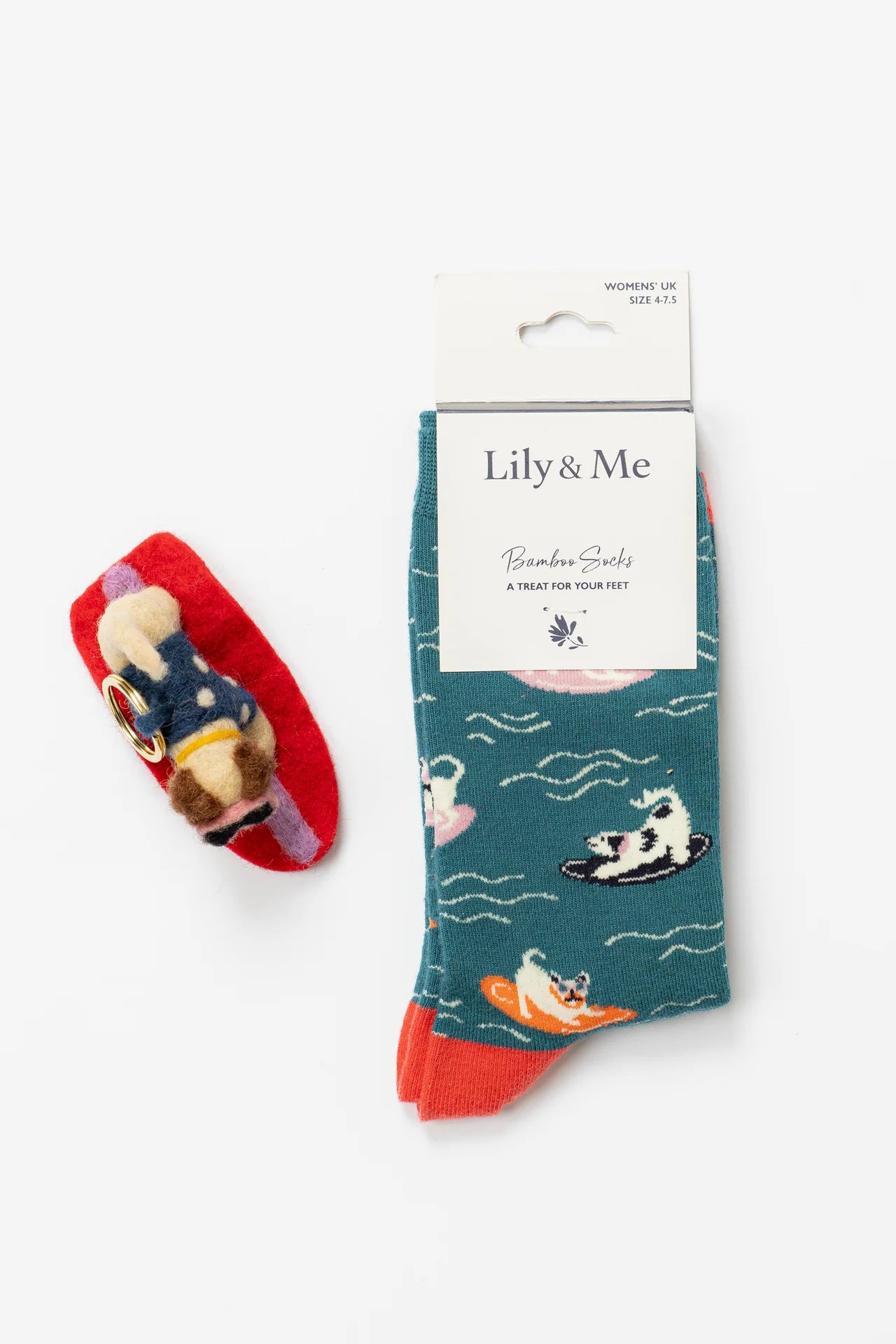 Lily & Me | Bowie The Surf Dog Bamboo Socks Gift set