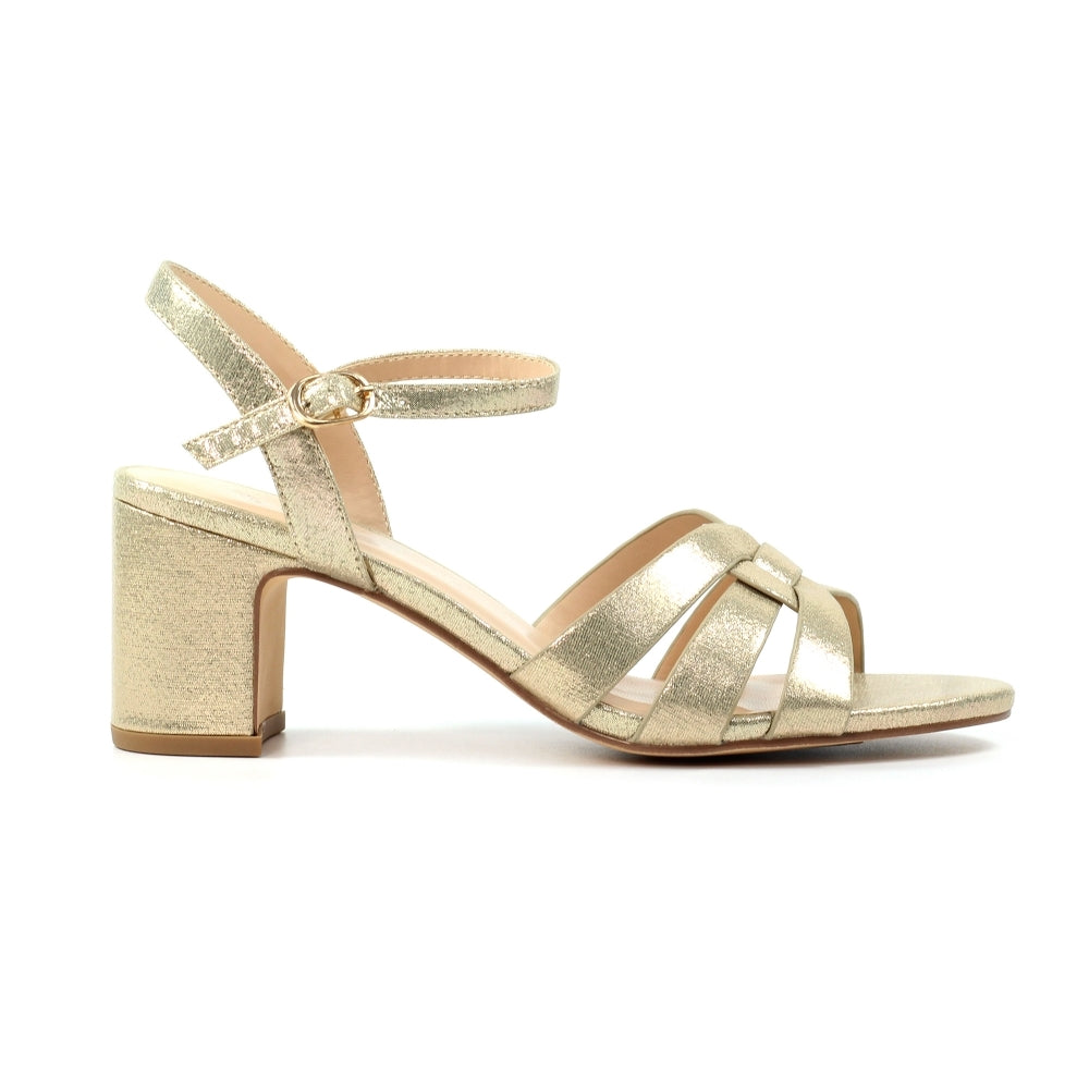 Lunar | Utah Block Heel Sandal | Gold - Blossom Boutique Online  